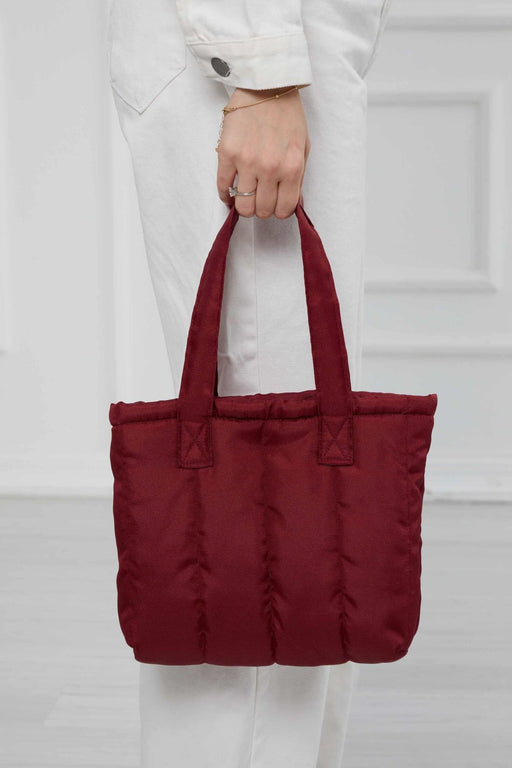 Sturdy and Stylish Handbag with Magnetic Closure, Strong Handmade Handbag made from Polyamide Fabric, Women's Tote Bag,CK-50 Maroon