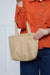 Sturdy and Stylish Handbag with Magnetic Closure, Strong Handmade Handbag made from Polyamide Fabric, Women's Tote Bag,CK-50 Beige