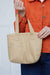 Sturdy and Stylish Handbag with Magnetic Closure, Strong Handmade Handbag made from Polyamide Fabric, Women's Tote Bag,CK-50 Beige