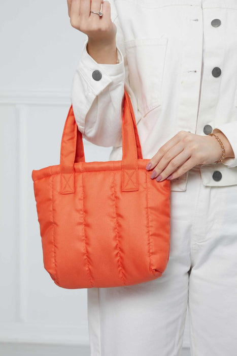 Sturdy and Stylish Handbag with Magnetic Closure, Strong Handmade Handbag made from Polyamide Fabric, Women's Tote Bag,CK-50 Orange