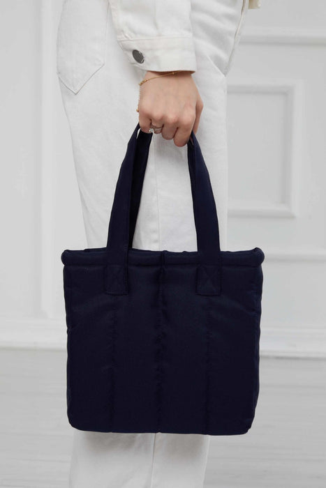 Sturdy and Stylish Handbag with Magnetic Closure, Strong Handmade Handbag made from Polyamide Fabric, Women's Tote Bag,CK-50 Navy Blue