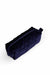 Velvet Zippered Makeup Bag with Handle, 10 x 4 Inches (25x10 cm.) Handmade Cosmetic Handbag, Elegant Soft Touch Makeup Bag for Women,CMB-7 Navy Blue