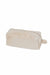 Plush Zippered Makeup Bag with Handle, 7.9 x 5.9 Inches (20x15 cm.) Handmade Cosmetic Bag with a Soft Touch,CMK-6 Beige