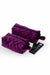 Velvet Zippered Makeup Bag with Handle, 7.9 x 4 Inches (20x10 cm.) Handmade Cosmetic Handbag, Elegant Soft Touch Makeup Bag for Women,CMK-7 Purple