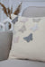 Fashionable Butterfly Pillow Cover, 18x18 Natural Linen Cushion Cover with Lace Butterflies, High Quality Animal Figured Pillow Cover,K-262 Ivory