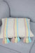 Handicraft Canvas Throw Pillow Cover with Knitted Tassels, 18x18 Inches Cushion Cover for Modern Living Rooms, Stylish Pillow Cover,K-288 Ivory - Blue