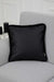 Luxe Faux Leather Quilted Pillow Cover with Teddy Edges, Solid Quilted Teddy Fabric Border Pillow Cover, 18x18 Inches Cushion Cover,K-305