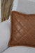 Luxe Faux Leather Quilted Pillow Cover with Teddy Edges, Solid Quilted Teddy Fabric Border Pillow Cover, 18x18 Inches Cushion Cover,K-305