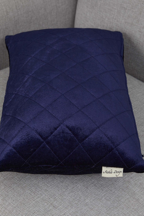 Quilted Lumbar Pillow Cover, Sophisticated High Quality Velvet Throw Pillow Covers with Multiple Color Options for Elegant Home Decors,K-329 Navy Blue