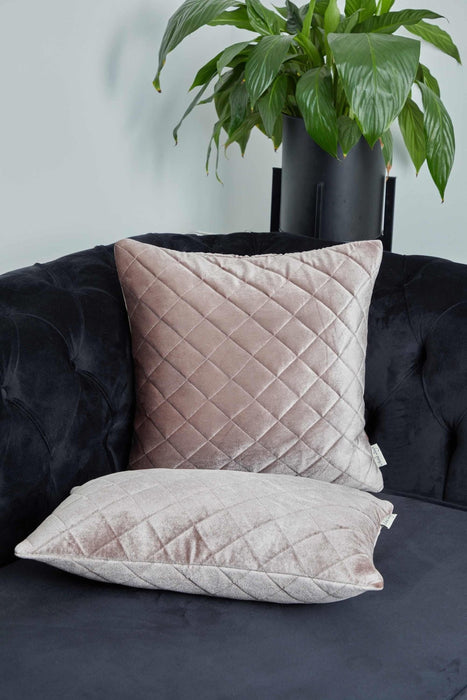 Quilted Lumbar Pillow Cover, Sophisticated High Quality Velvet Throw Pillow Covers with Multiple Color Options for Elegant Home Decors,K-329 Mink