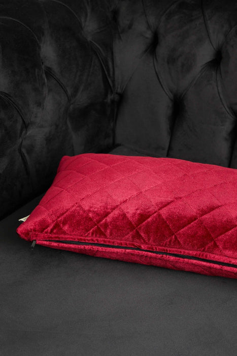 Quilted Lumbar Pillow Cover, Sophisticated High Quality Velvet Throw Pillow Covers with Multiple Color Options for Elegant Home Decors,K-329 Maroon