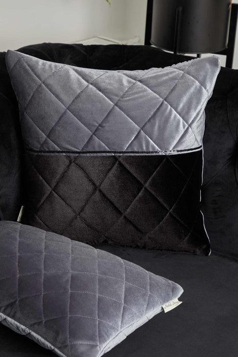 Quilted Lumbar Pillow Cover, Sophisticated High Quality Velvet Throw Pillow Covers with Multiple Color Options for Elegant Home Decors,K-329 Grey