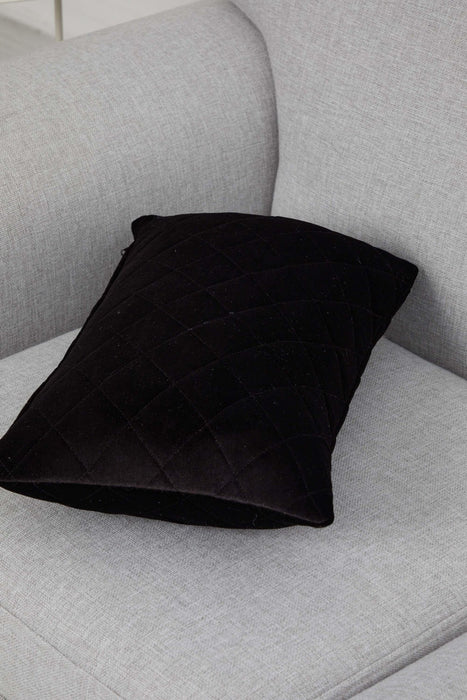 Quilted Lumbar Pillow Cover, Sophisticated High Quality Velvet Throw Pillow Covers with Multiple Color Options for Elegant Home Decors,K-329 Black