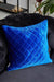 Boho Style Throw Pillow Cover made from Velvet, Decorative 18x18 Inches Quilted Handmade Pillow Cover for Modern Home Decoration,K-330 Sax Blue