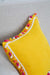 Chic Sofa Throw Pillow Cover with Tassels and Square Stripes, 18x18 Inches Trendy Tasseled Throw Pillow Cover for Sofa and Couch,K-350 Yellow