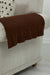 Pleated Reversible Knitted Polyester Decorative Sofa Shawl and Armrest Cover Set Furniture Protector Washable Couch Cover for Family,KTK-4 Brown