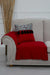 Pleated Reversible Knitted Polyester Decorative Armchair Shawl and Armrest Cover Set Furniture Protector Washable Cover,KTK-7 Red