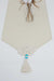 Table Runner with Handmade Embroidery and Tassels 16 x 48 inches (40 x 120 cm) Handicraft Table Cloth for Home Kitchen Decorations Wedding, Everyday,R-53O Ivory