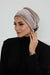 Velvet Elastic Instant Turban Bonnet Cap with Handmade Rose Detail at the Back Side, Soft Plain Color Velvet Pre-Tied Turban Hijab,B-53K Mink