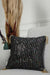 Boho Chic Velvet Striped Sequin Pillow Cover with Tassels, Handcrafted Decorative Double Sided Cushion Cover for Unique Home Styling,K-373 Black