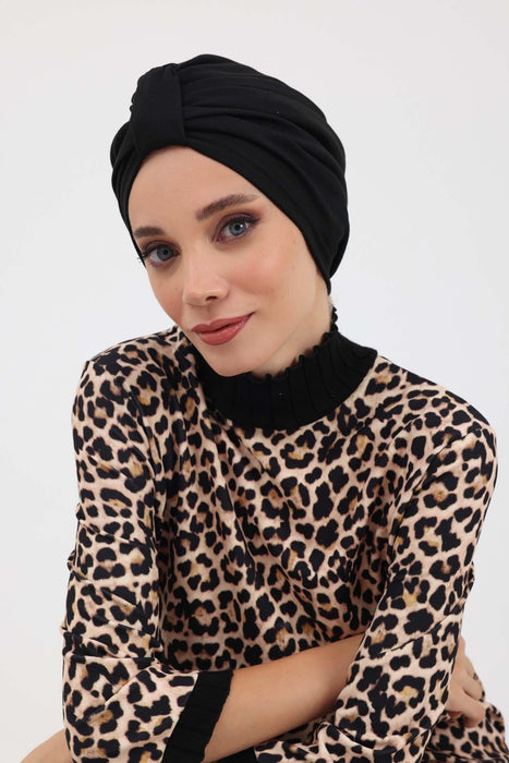 Modische Instant-Turbanhaube für Damen, warme Chemo-Kopfbedeckung für den Winter, einfach zu wickelnde, stilvolle Winterhaube, B-68IV