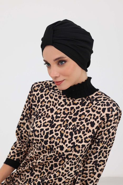 Modische Instant-Turbanhaube für Damen, warme Chemo-Kopfbedeckung für den Winter, einfach zu wickelnde, stilvolle Winterhaube, B-68IV