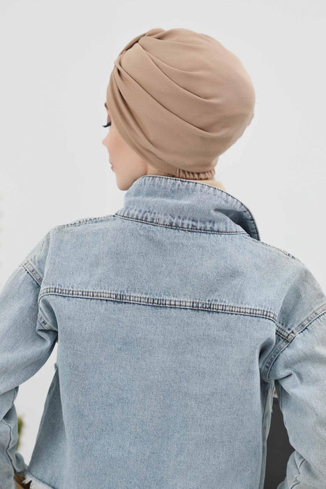 Modische Instant-Turbanhaube für Damen, warme Chemo-Kopfbedeckung für den Winter, einfach zu wickelnde, stilvolle Winterhaube, B-68IV