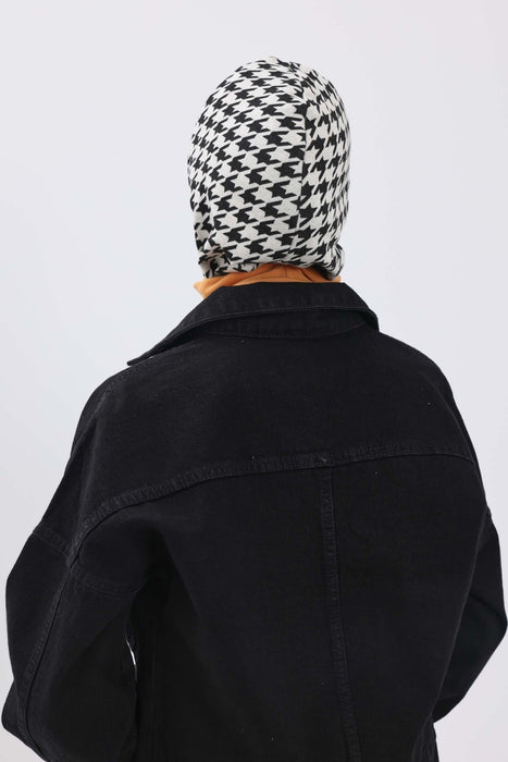 Stylish Warm Turban Bonnet with Houndstooth & Leopard Patterns, Thick Winter Printed Turban Bonnet Cap for Women,TB-5DIV