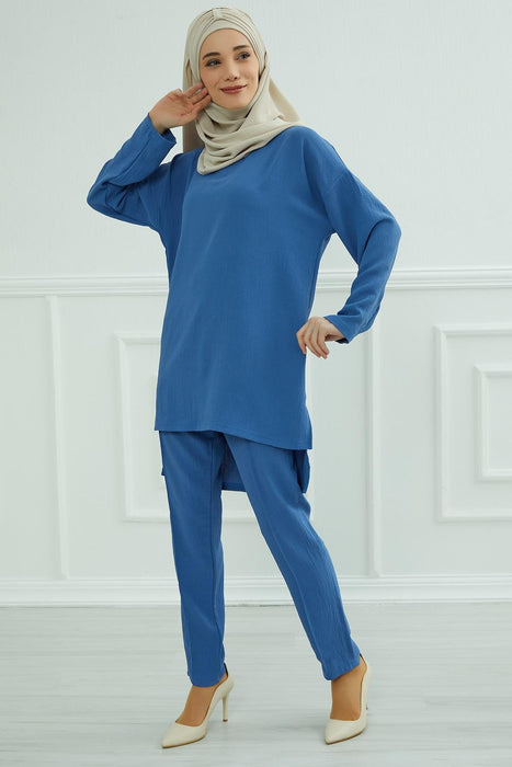 Modest Tunic Top and Pants Set, Long Sleeve Aerobin Tunic Pant Set, Full Cover Lightweight Modest Tunic Tops and Pants,TK-5