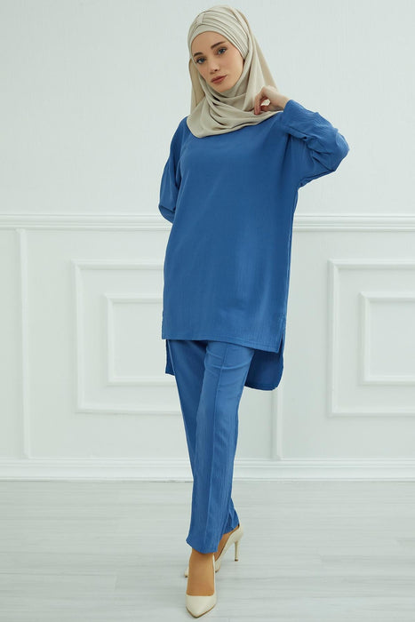 Modest Tunic Top and Pants Set, Long Sleeve Aerobin Tunic Pant Set, Full Cover Lightweight Modest Tunic Tops and Pants,TK-5