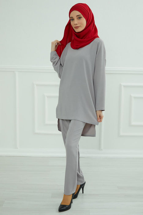 Modest Tunic Top and Pants Set, Long Sleeve Aerobin Tunic Pant Set, Full Cover Lightweight Modest Tunic Tops and Pants,TK-5