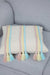 Handicraft Canvas Throw Pillow Cover with Knitted Tassels, 18x18 Inches Cushion Cover for Modern Living Rooms, Stylish Pillow Cover,K-288 Ivory - Blue