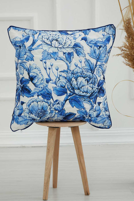 Boho Decorative Polyester Square Throw Pillow Covers Square Cushion Cases with Flower Patterns Handicraft Look,K-222