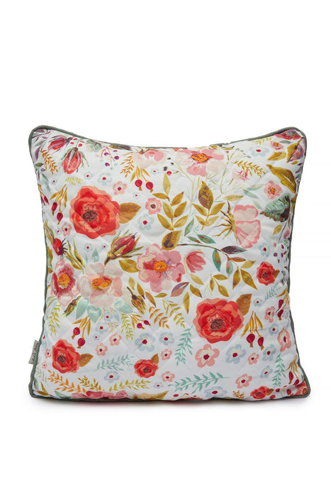 Boho Decorative Polyester Square Throw Pillow Covers Square Cushion Cases with Flower Patterns Handicraft Look,K-222