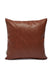 Boho Leather Solid Throw Pillow Cover, 18x18 Plain Handmade Cushion Cover for Cozy Homes, Modern Housewarming Gift for Friends,K-103 D. Brown