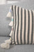 Striped Tasseled Throw Pillow Cover, 20x12 Large and Soft Pillow Cover for Decorative Living Rooms, Housewarming Decorative Gift,K-209 Striped Pattern - Blue