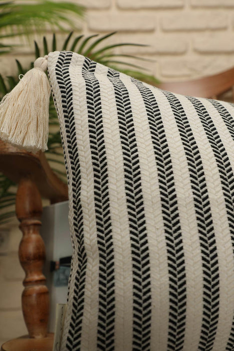 Boho Striped Throw Pillow Cover with Tassels on Each Edges, 20x12 Inches Traditional Anatolian Peshtemal Look Pillow Cover,K-216