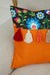 Carnival-Patterned Pillow Cover with Colourful Tassels, 18x18 Inches Digital Printed Cushion Cover for Modern Home Decorations,K-278 Pattern 28 - Orange