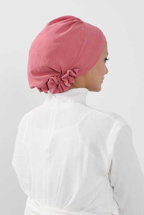 Schicker Aerobin Instant-Turban, leicht zu wickelndes, atmungsaktives Kopftuch mit elegantem Knotendetail, leichter Instant-Turban für Damen, Kopfbedeckung, HT-31A