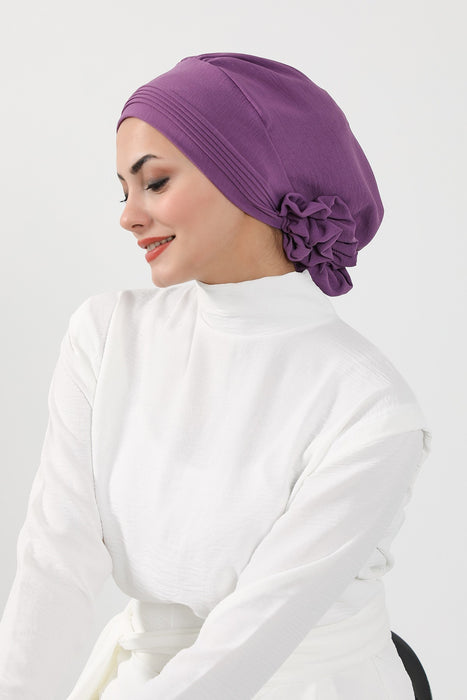 Schicker Aerobin Instant-Turban, leicht zu wickelndes, atmungsaktives Kopftuch mit elegantem Knotendetail, leichter Instant-Turban für Damen, Kopfbedeckung, HT-31A