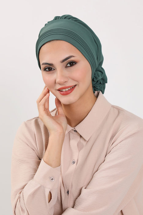 Schicker Aerobin Instant-Turban, leicht zu wickelndes, atmungsaktives Kopftuch mit elegantem Knotendetail, leichter Instant-Turban für Damen, Kopfbedeckung, HT-31A