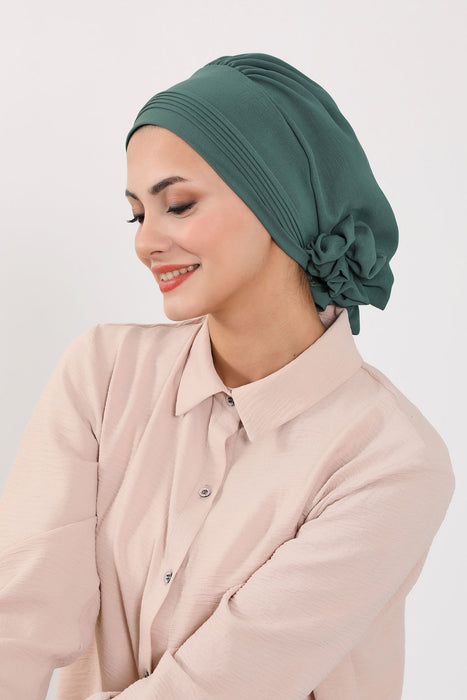 Schicker Aerobin Instant-Turban, leicht zu wickelndes, atmungsaktives Kopftuch mit elegantem Knotendetail, leichter Instant-Turban für Damen, Kopfbedeckung, HT-31A