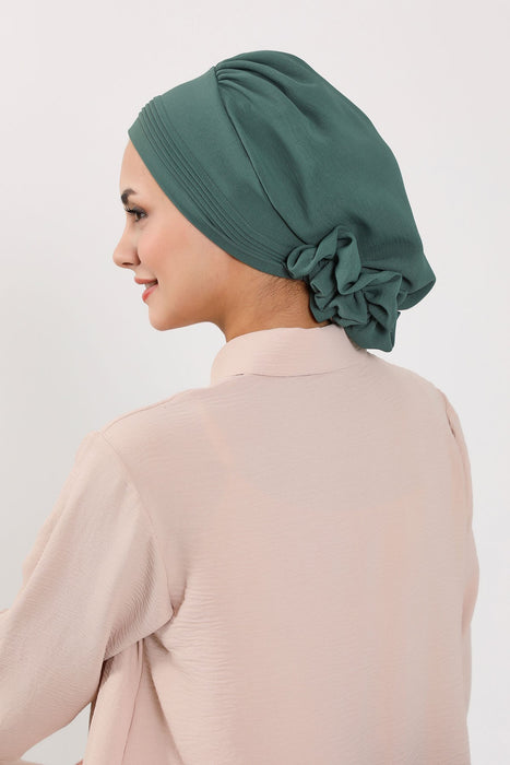 Schicker Aerobin Instant-Turban, leicht zu wickelndes, atmungsaktives Kopftuch mit elegantem Knotendetail, leichter Instant-Turban für Damen, Kopfbedeckung, HT-31A