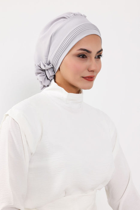 Schicker Aerobin Instant-Turban, leicht zu wickelndes, atmungsaktives Kopftuch mit elegantem Knotendetail, leichter Instant-Turban für Damen, Kopfbedeckung, HT-31A