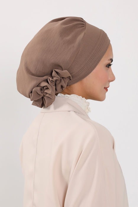 Schicker Aerobin Instant-Turban, leicht zu wickelndes, atmungsaktives Kopftuch mit elegantem Knotendetail, leichter Instant-Turban für Damen, Kopfbedeckung, HT-31A