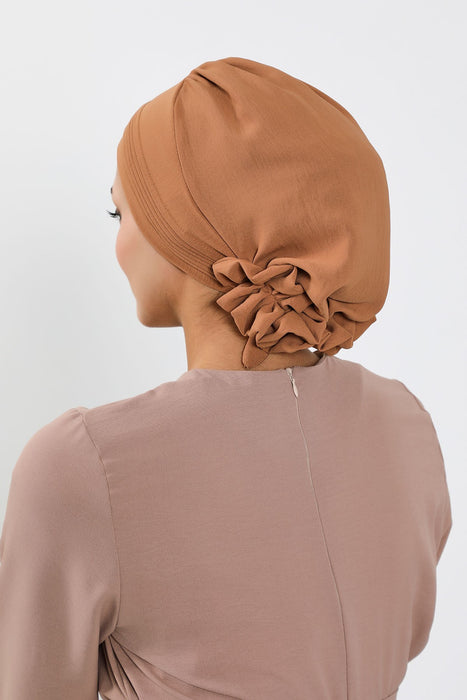 Schicker Aerobin Instant-Turban, leicht zu wickelndes, atmungsaktives Kopftuch mit elegantem Knotendetail, leichter Instant-Turban für Damen, Kopfbedeckung, HT-31A