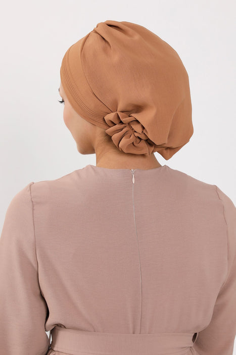 Schicker Aerobin Instant-Turban, leicht zu wickelndes, atmungsaktives Kopftuch mit elegantem Knotendetail, leichter Instant-Turban für Damen, Kopfbedeckung, HT-31A