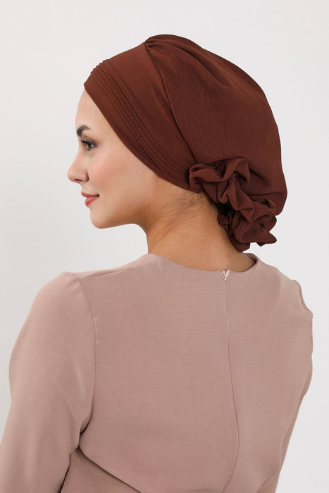 Schicker Aerobin Instant-Turban, leicht zu wickelndes, atmungsaktives Kopftuch mit elegantem Knotendetail, leichter Instant-Turban für Damen, Kopfbedeckung, HT-31A