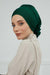 Chic Cross-Front Style Instant Turban Easy to Wear Cotton Stretch Headwrap, Elegant Modest Headwear, Versatile Pre-Tied Hijab for Women,B-14 Green