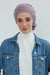 Chic Cross-Front Style Instant Turban Easy to Wear Cotton Stretch Headwrap, Elegant Modest Headwear, Versatile Pre-Tied Hijab for Women,B-14 Lilac